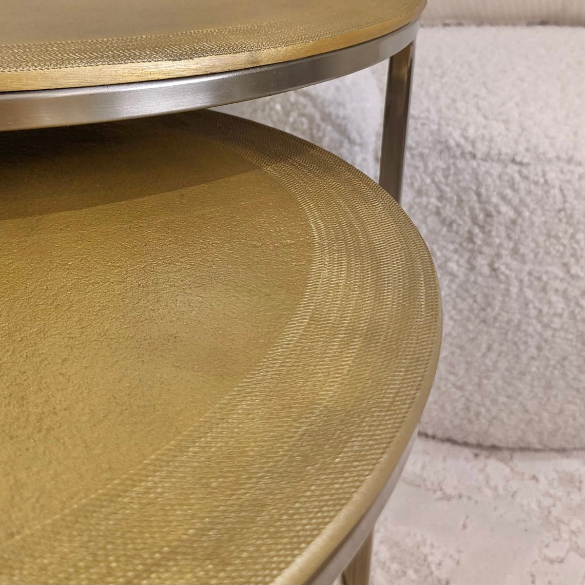 Adele Light Gold Round Nested Metal Side Tables - Set of 2