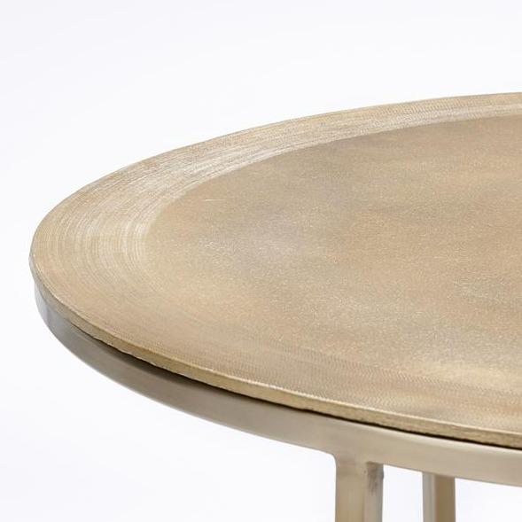 Adele Light Gold Round Nested Metal Coffee Tables - Set of 2