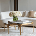 Jenny Antique Bronze & Smoked Glass Nested Coffee Tables - Set of 2
