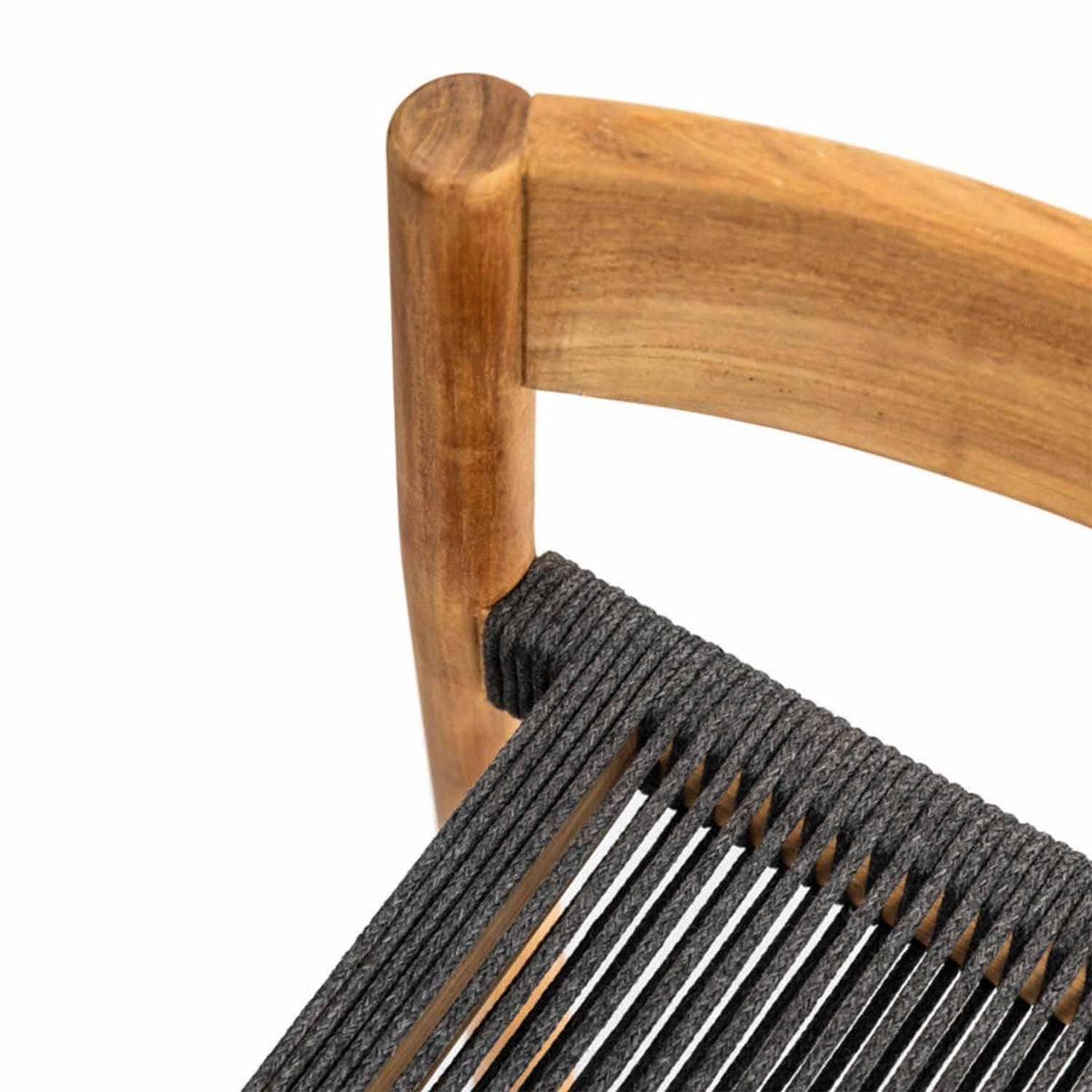 Jeremy Upholstered Armless Teak Outdoor Bar Stool