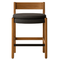 Jeremy Upholstered Armless Teak Outdoor Bar Stool