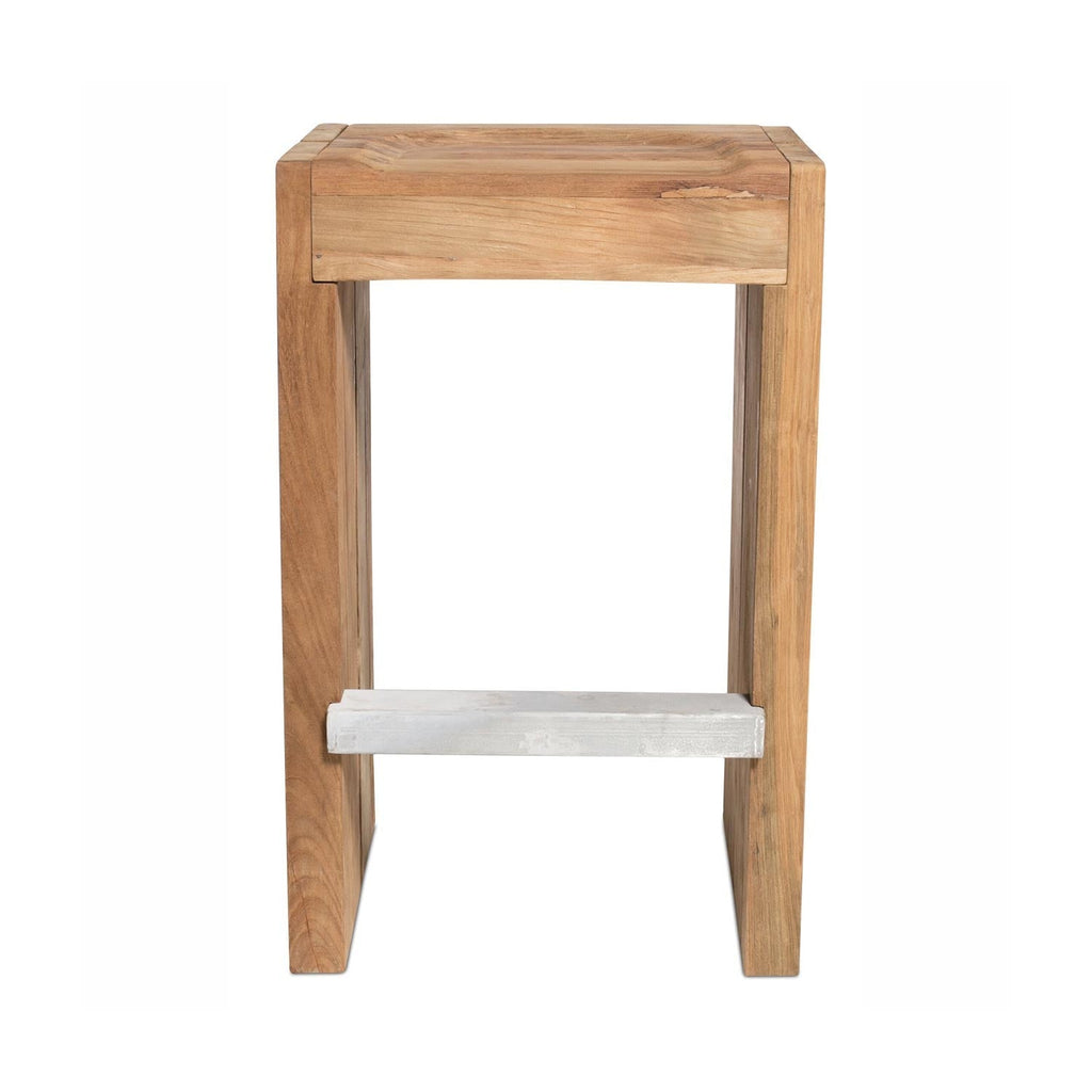 Joseph Backless Teak Outdoor Bar Stool