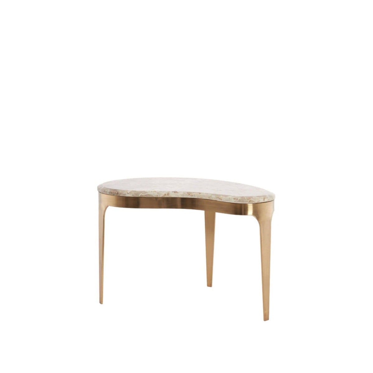Josephine Antique Bronze Abstract Shaped Coffee Table with Taupe Marble Top