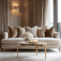 Josephine Antique Bronze Abstract Shaped Coffee Table with Taupe Marble Top