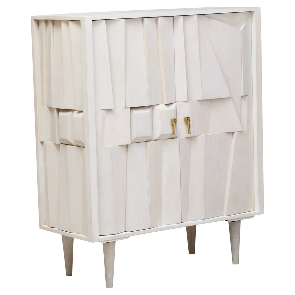 Juni 2 Door Geometric Whitewash Wood Sideboard
