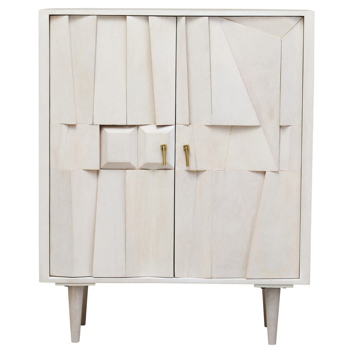 Juni 2 Door Geometric Whitewash Wood Sideboard