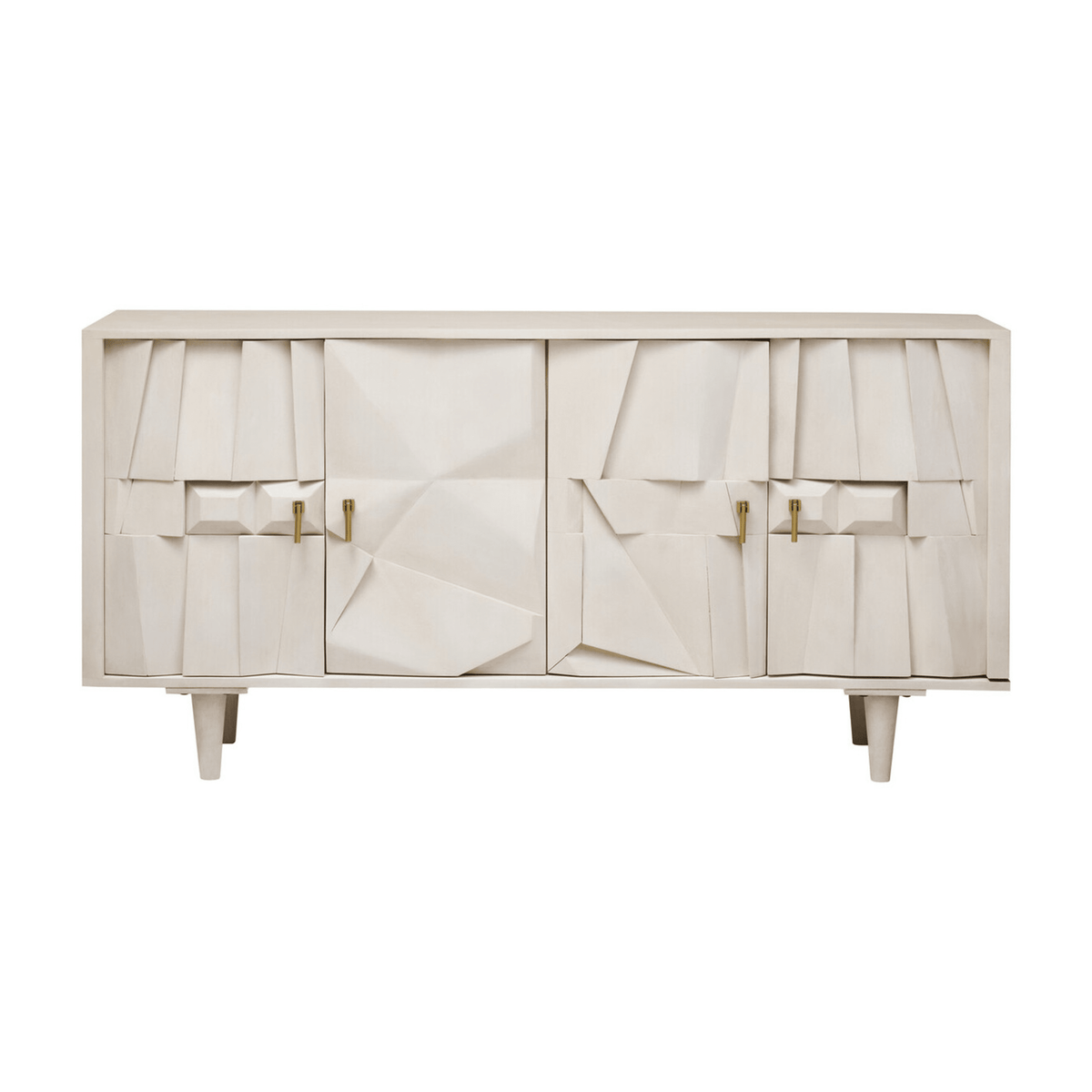 Juni 4 Door Geometric Whitewash Wood Sideboard