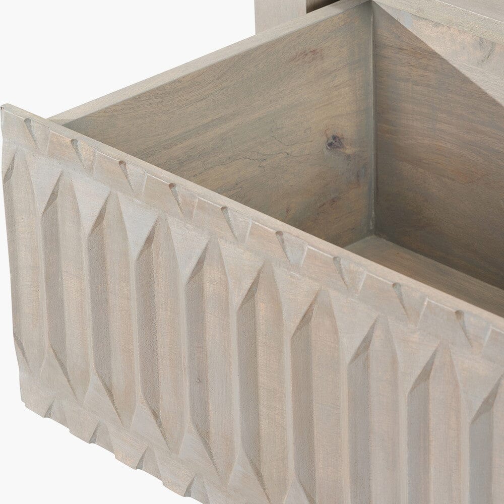 Kamala Light Grey Mango Wood 1 Drawer Console Table