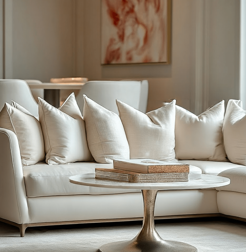Karine Gold Coffee Table with White Marble Top