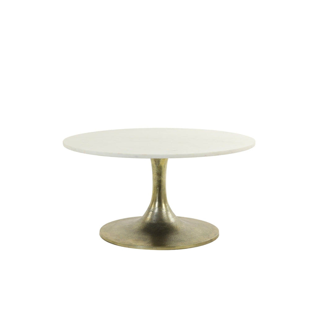 Karine Gold Coffee Table with White Marble Top