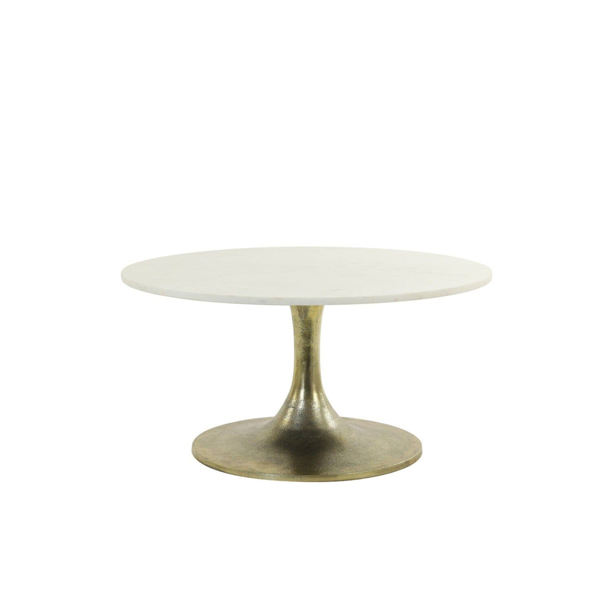 Karine Gold Coffee Table with White Marble Top