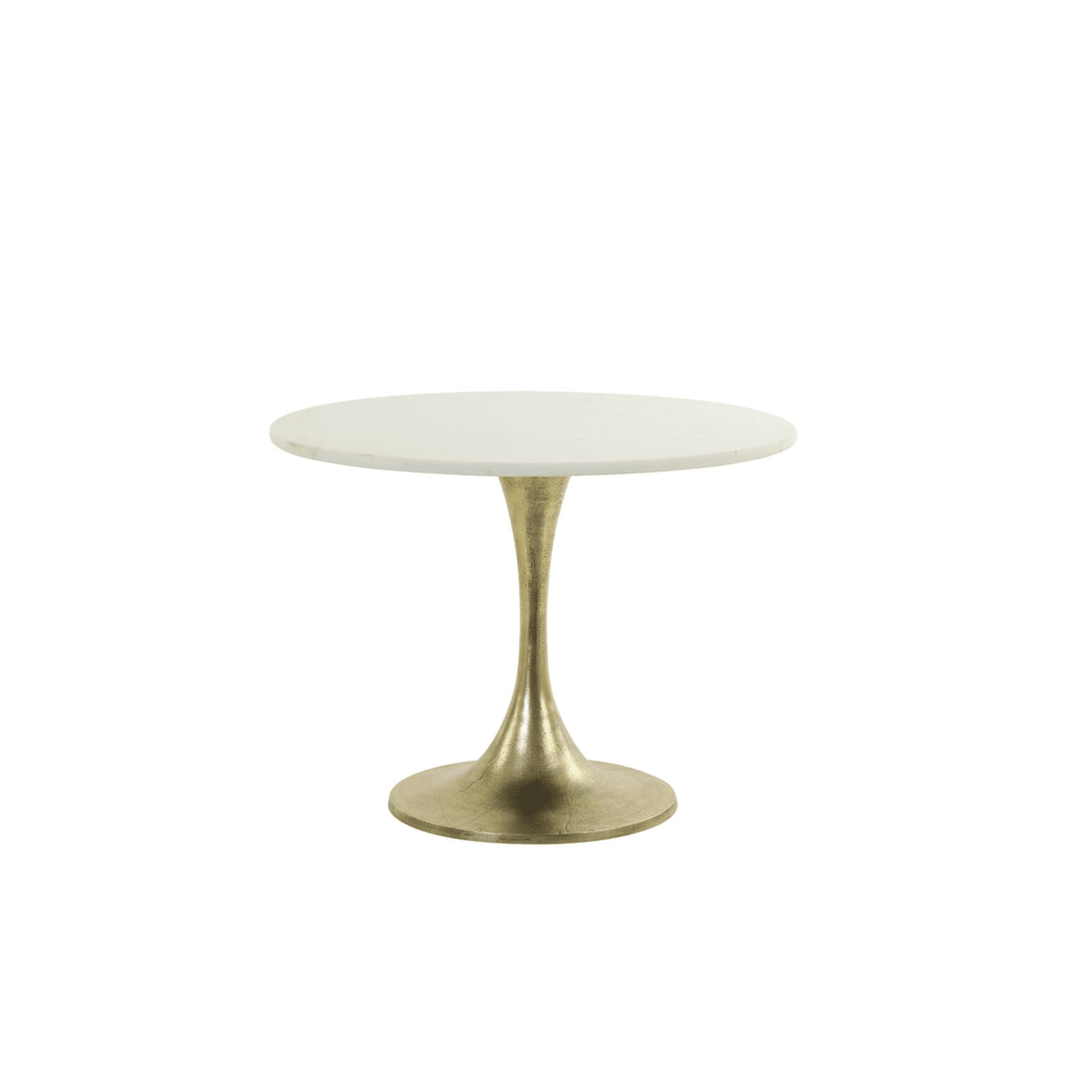 Karine Gold Side Table with White Marble Top