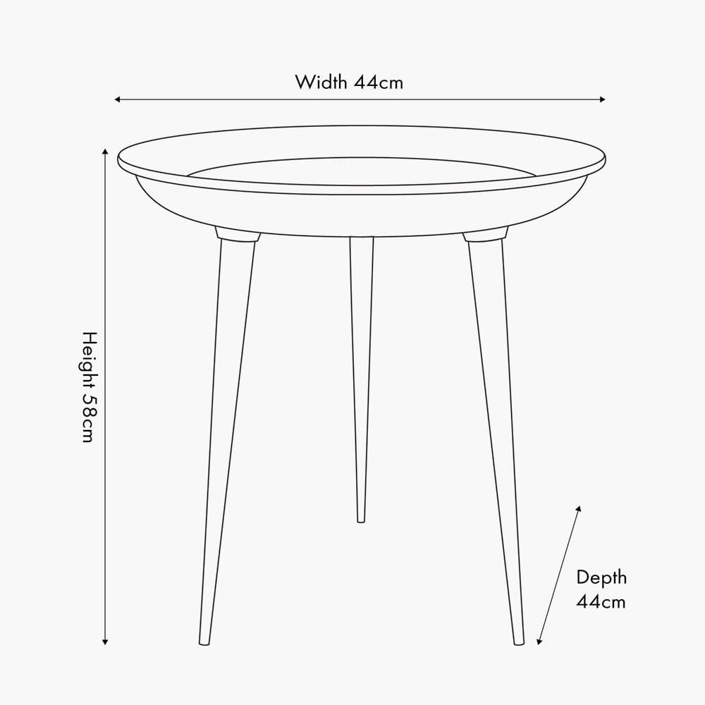 Katie Black Enamel & Gold Metal Side Table