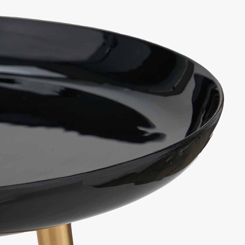 Katie Black Enamel & Gold Metal Side Table