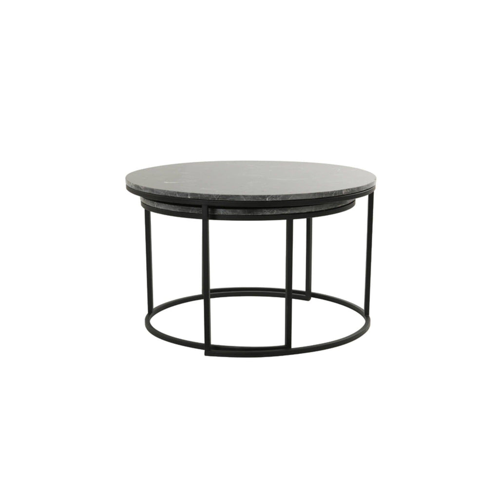 Keller Black Marble Nesting Coffee Tables