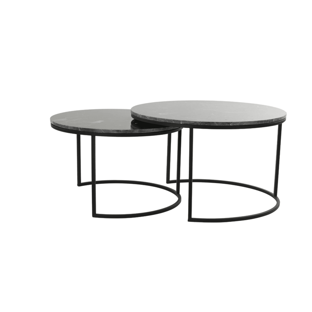 Keller Black Marble Nesting Coffee Tables