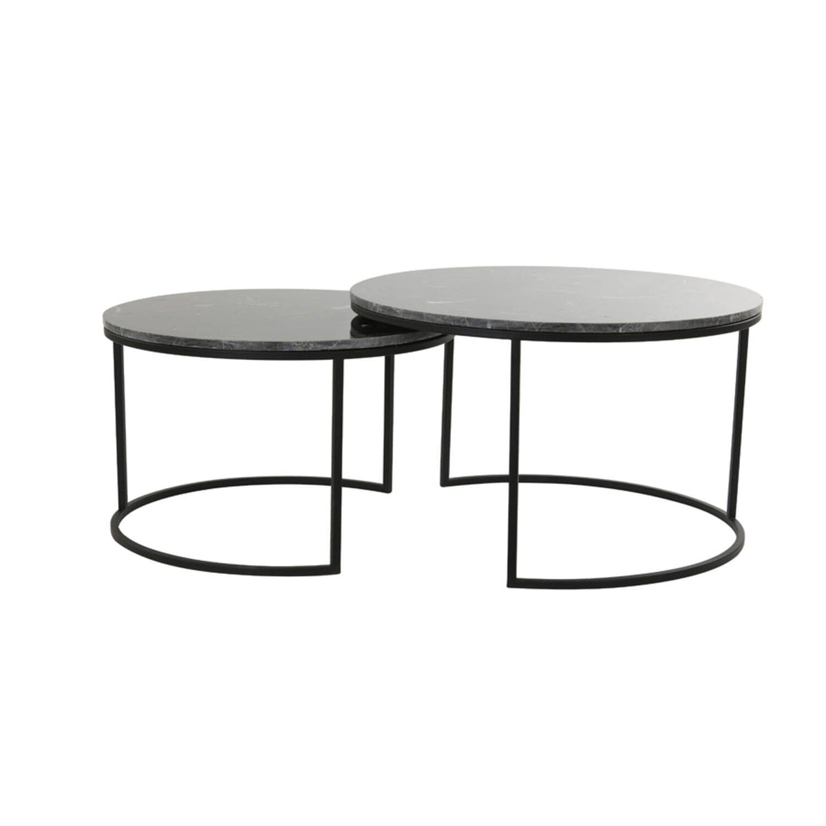 Keller Black Marble Nesting Coffee Tables