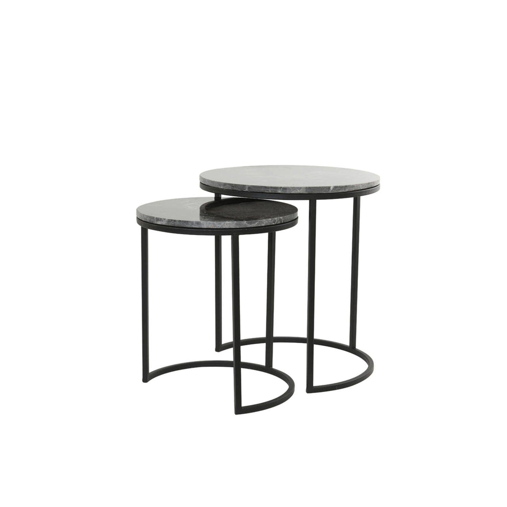 Keller Black Marble Nesting Side Tables
