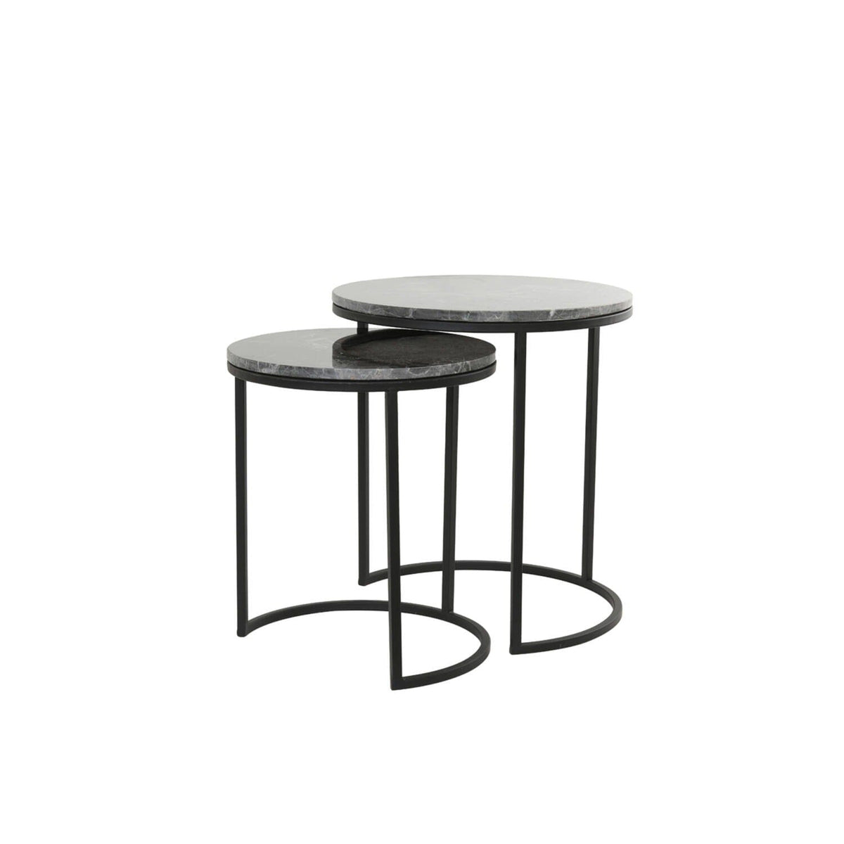 Keller Black Marble Nesting Side Tables