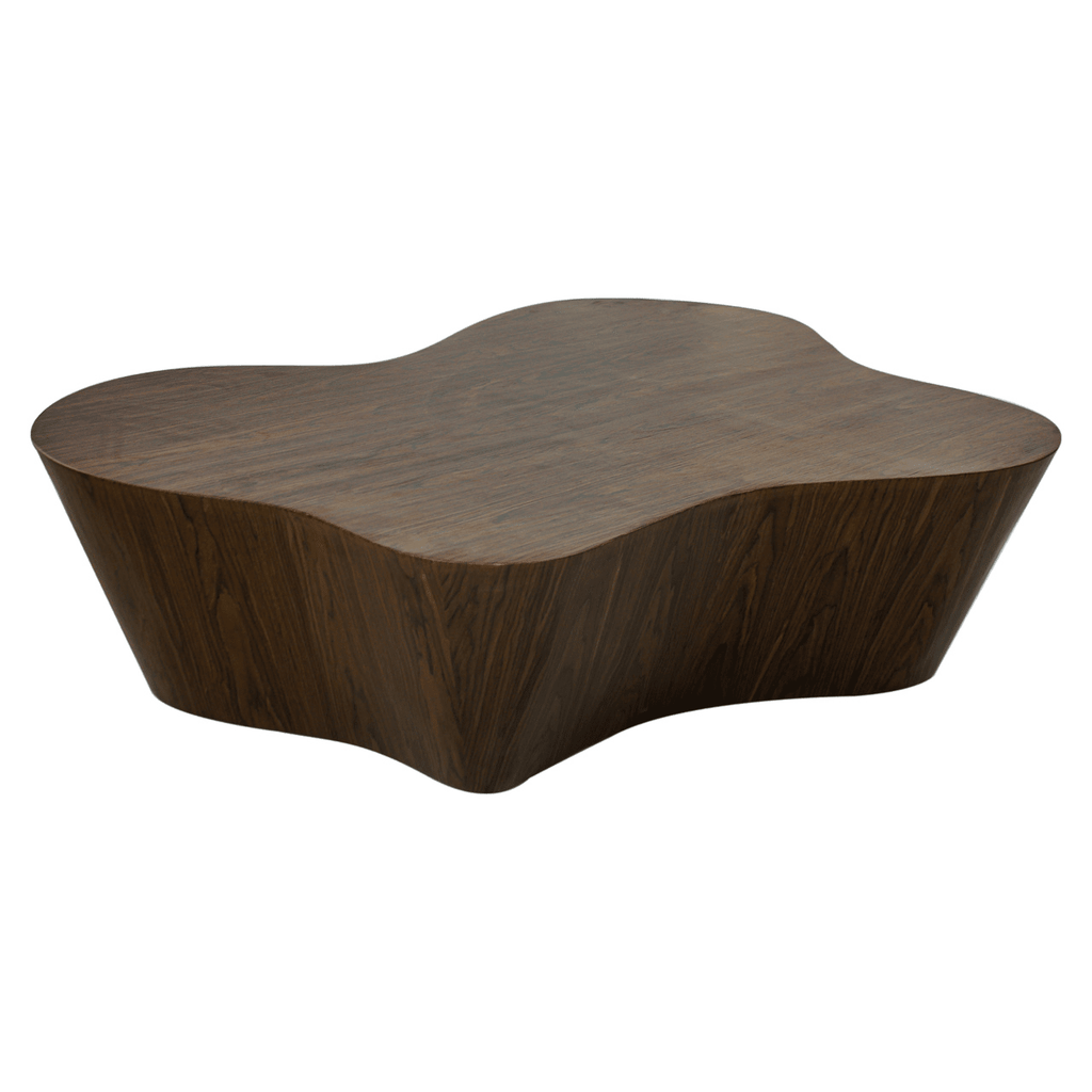 Kemper Walnut Wood Abstract Coffee Table