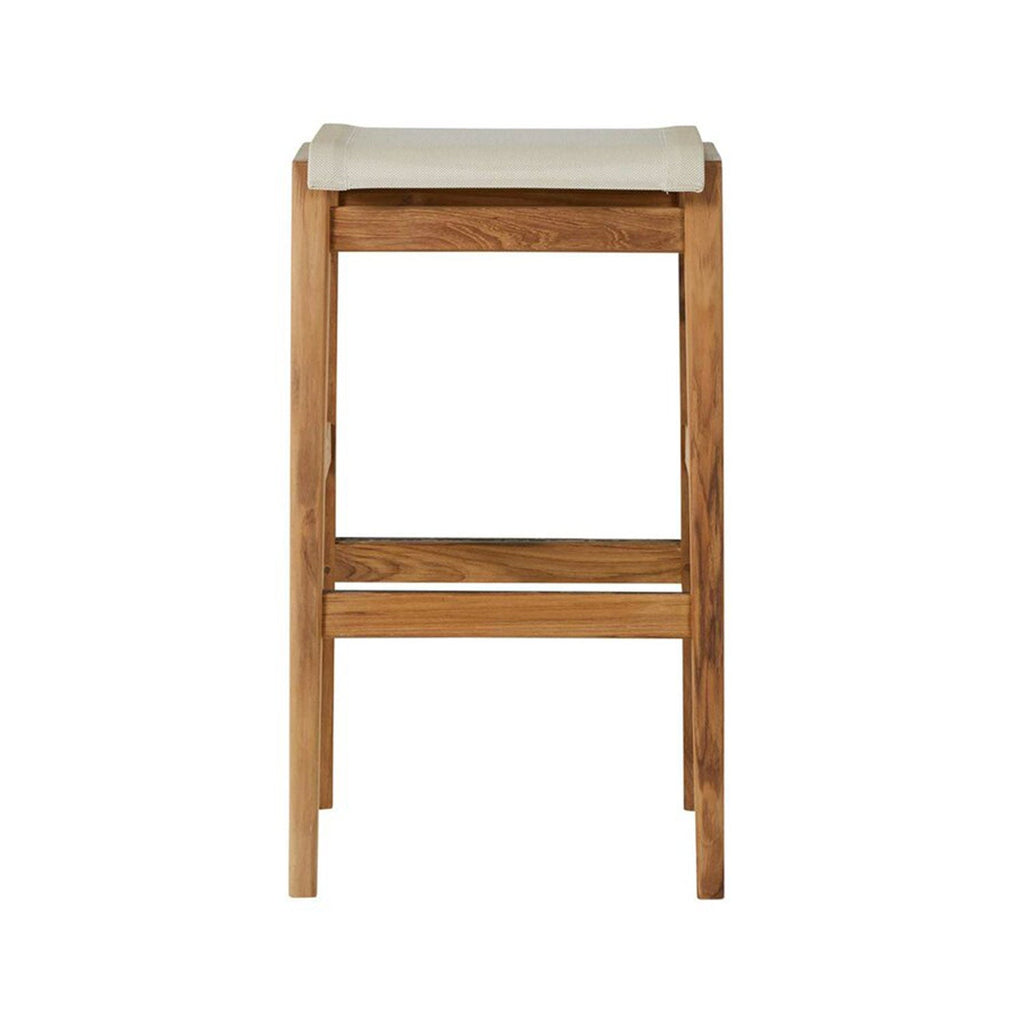 Laurent Backless Teak Outdoor Bar Stool