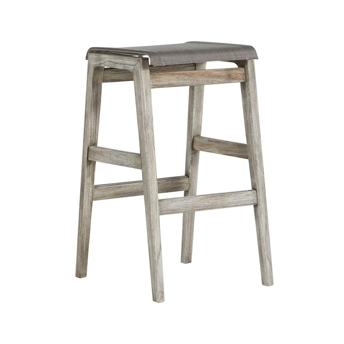 Laurent Backless Teak Outdoor Bar Stool