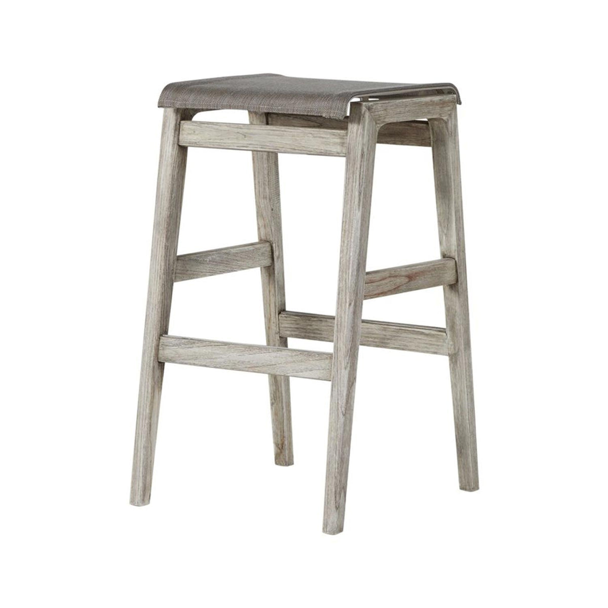 Laurent Backless Teak Outdoor Bar Stool