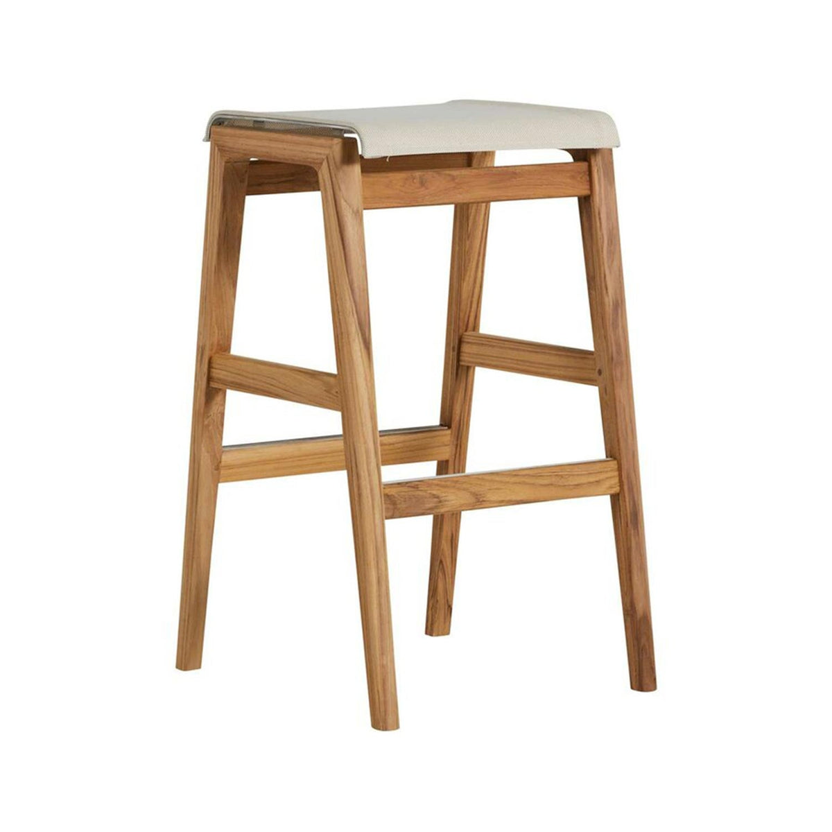 Laurent Backless Teak Outdoor Bar Stool