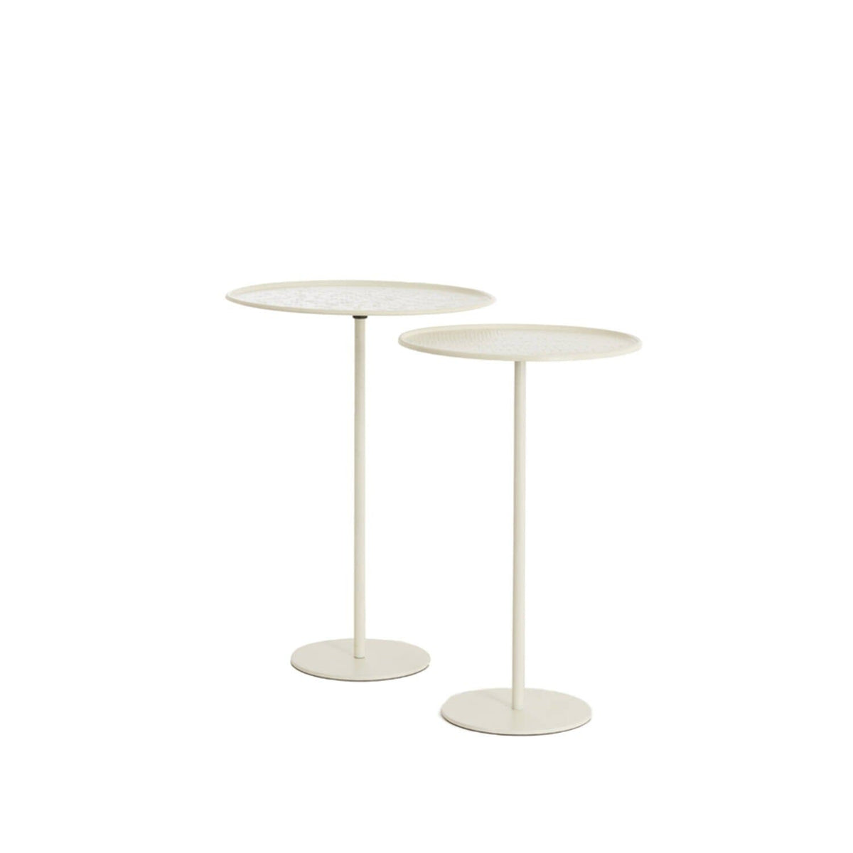 Limberg Cream Metal Side Tables- Set of 2