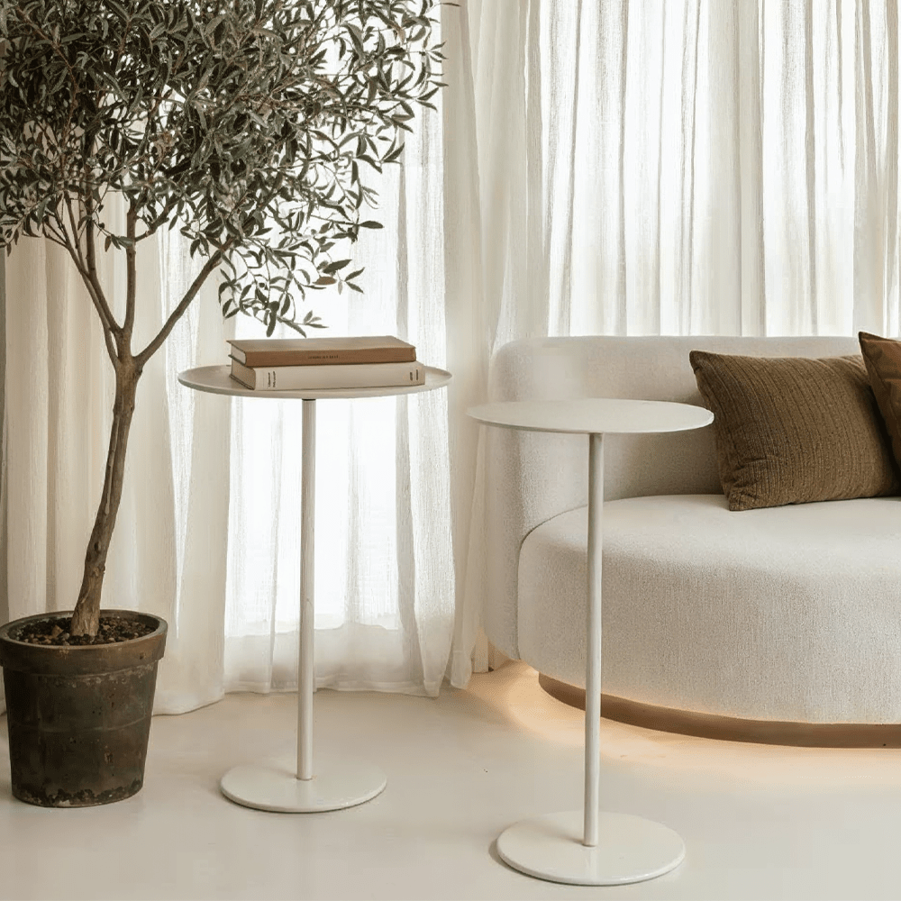 Limberg Cream Metal Side Tables- Set of 2
