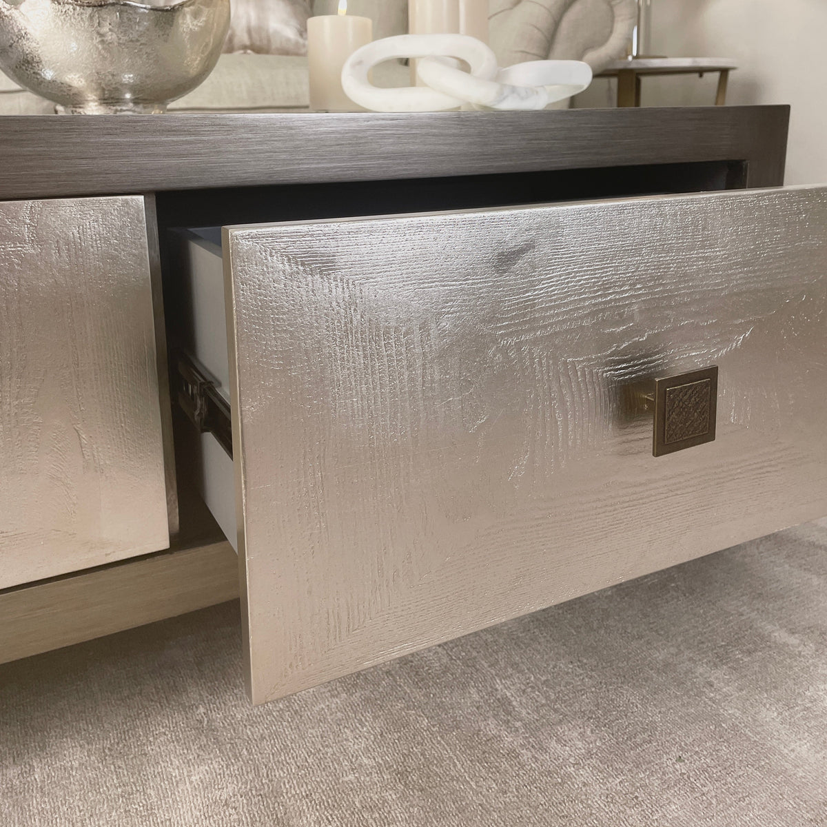 Lockett Premium Silver & Bronze Coffee Table