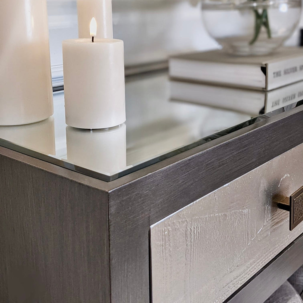 Lockett Premium Silver & Bronze Console Table