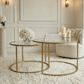 Loire Gold & Glass Nested Coffee Tables - Set of 2