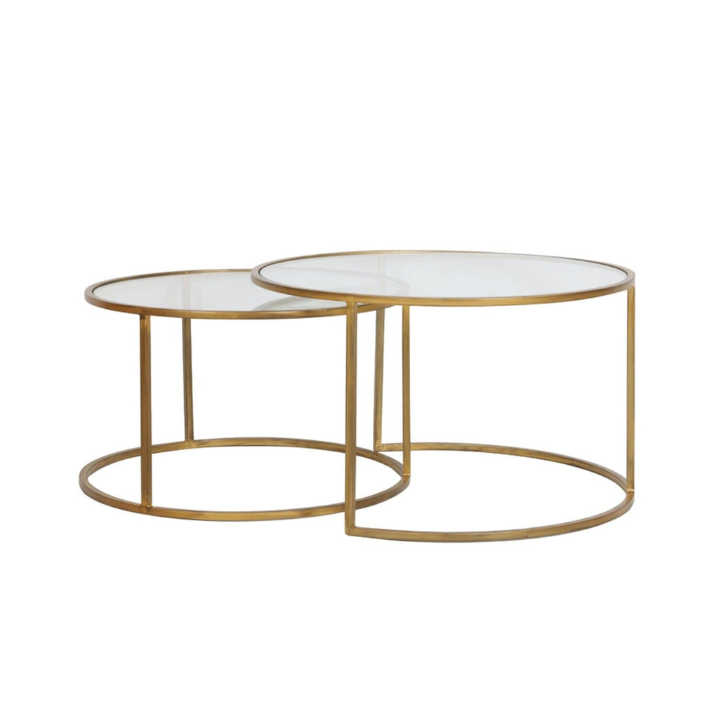 Loire Gold & Glass Nested Coffee Tables - Set of 2