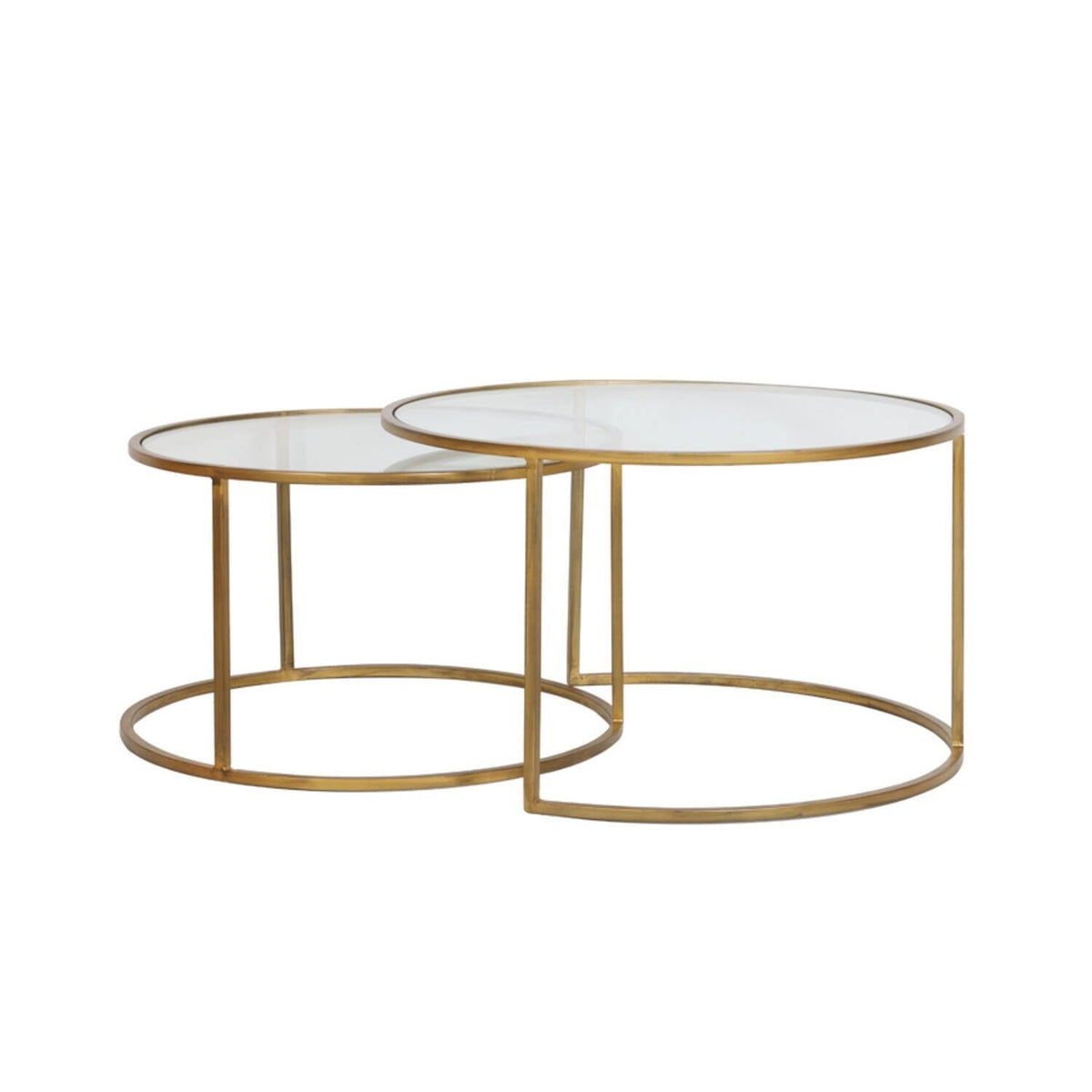 Loire Gold & Glass Nested Coffee Tables - Set of 2