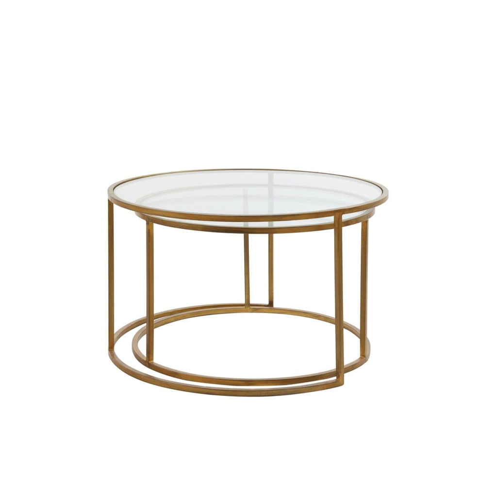Loire Gold & Glass Nested Coffee Tables - Set of 2
