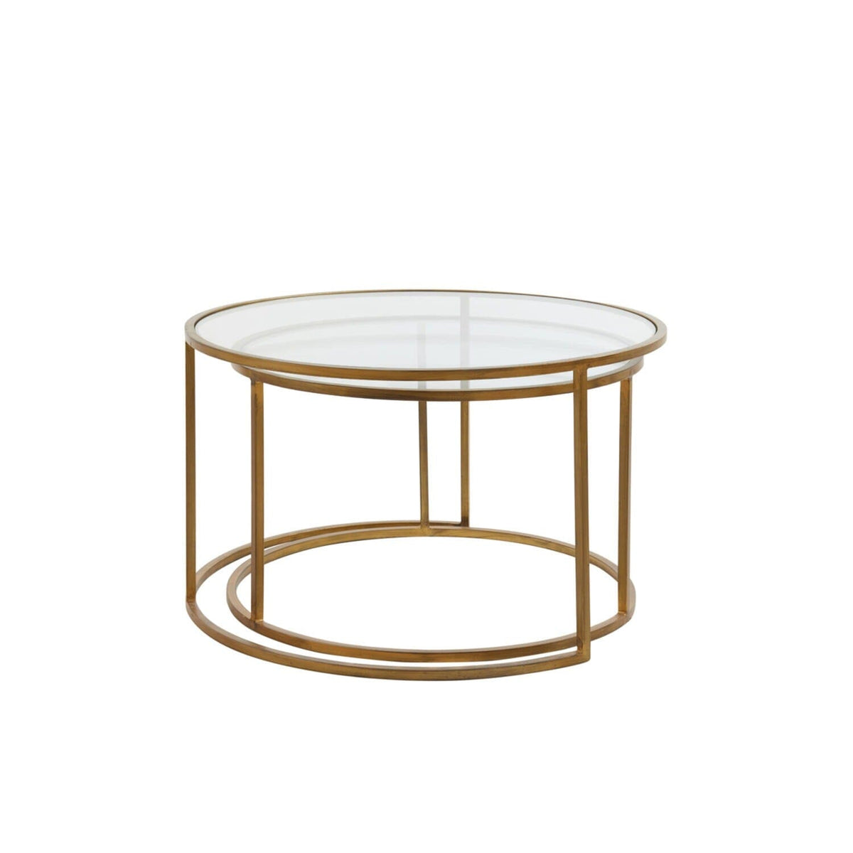 Loire Gold & Glass Nested Coffee Tables - Set of 2