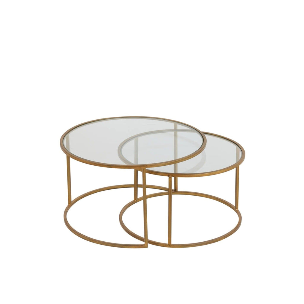 Loire Gold & Glass Nested Coffee Tables - Set of 2
