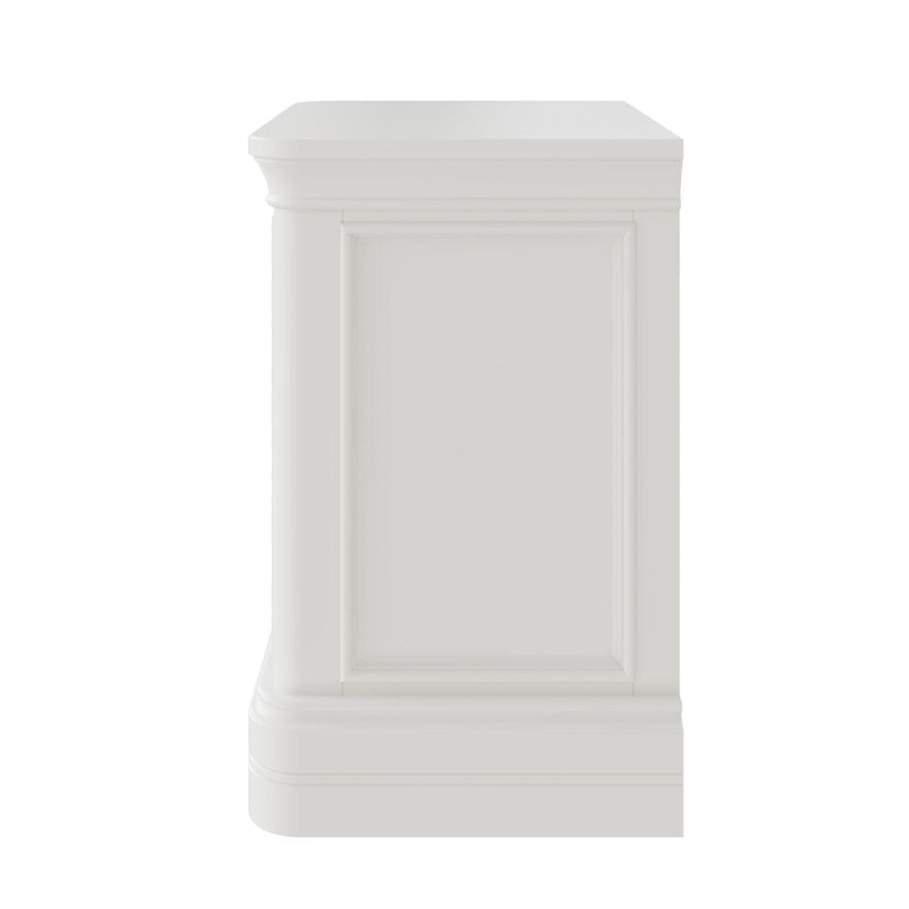 Louvre White Wooden 2 Drawer Bedside Table