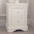 Louvre White Wooden 2 Drawer Bedside Table