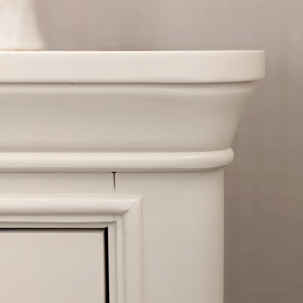 Louvre White Wooden 2 Drawer Bedside Table