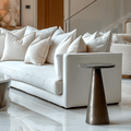 Macci Large Bronze & Dark Marble Round Side Table