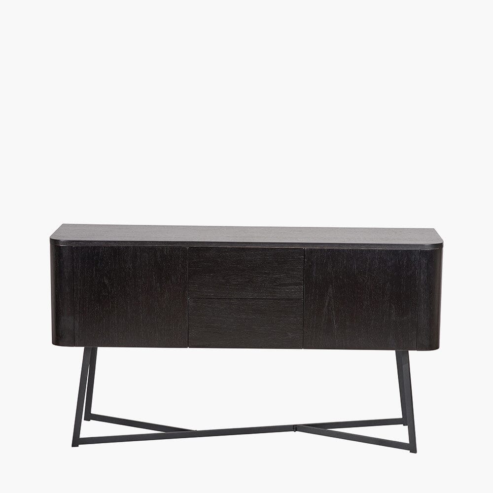 Maeva Black Ash Veneer & Metal 2 Door 2 Drawer Sideboard