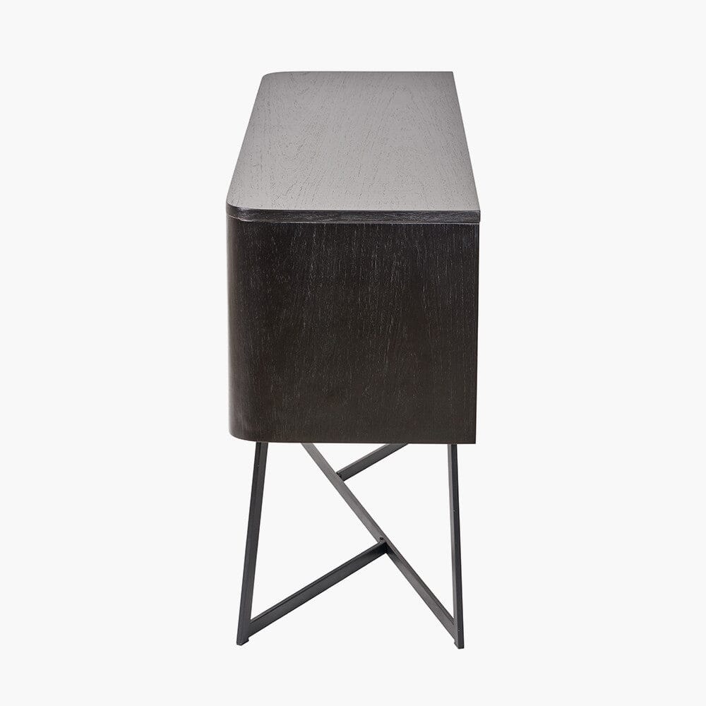 Maeva Black Ash Veneer & Metal 2 Door 2 Drawer Sideboard