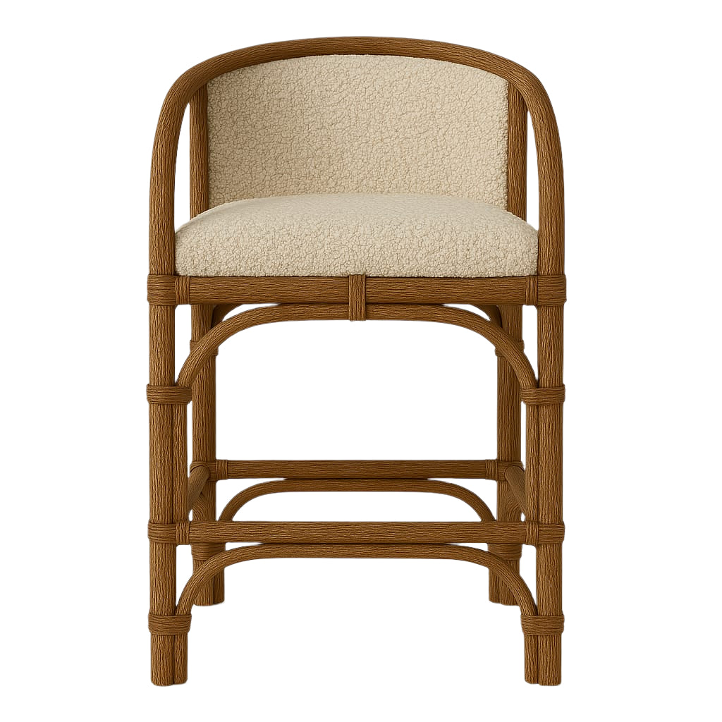 Margery Boucle & Rattan effect Counter & Bar Stool -  Indoor and Outdoor use