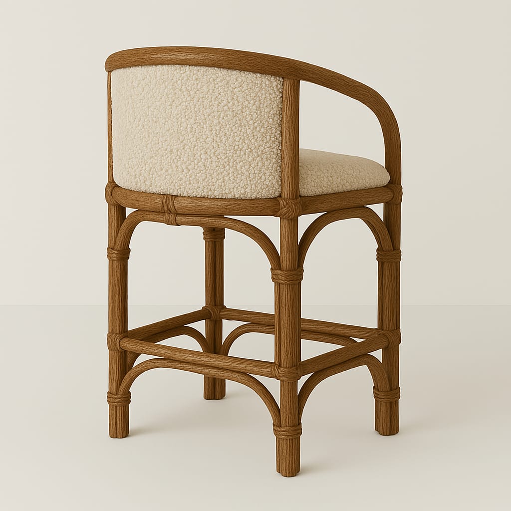 Margery Boucle & Rattan effect Counter & Bar Stool -  Indoor and Outdoor use