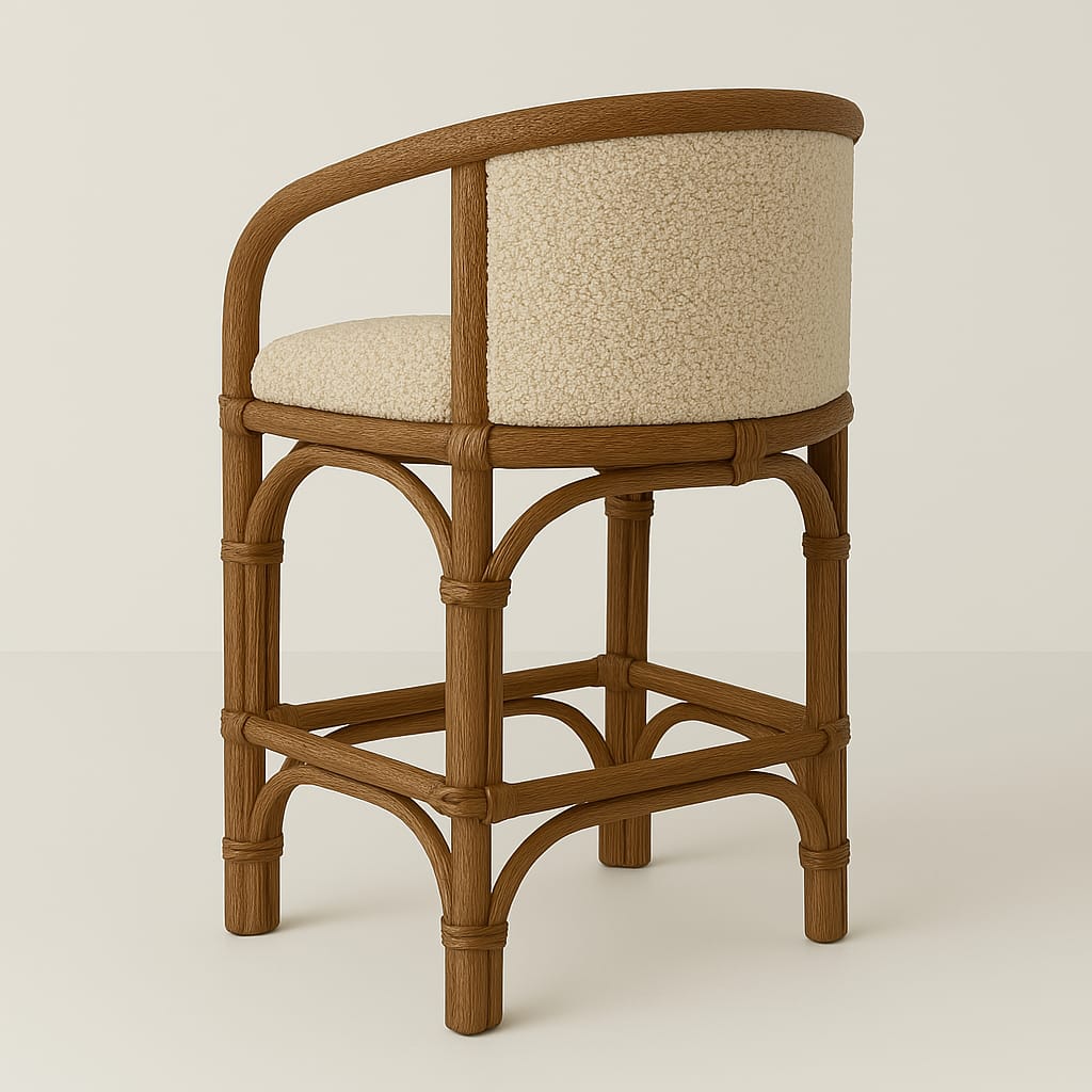 Margery Boucle & Rattan effect Counter & Bar Stool -  Indoor and Outdoor use