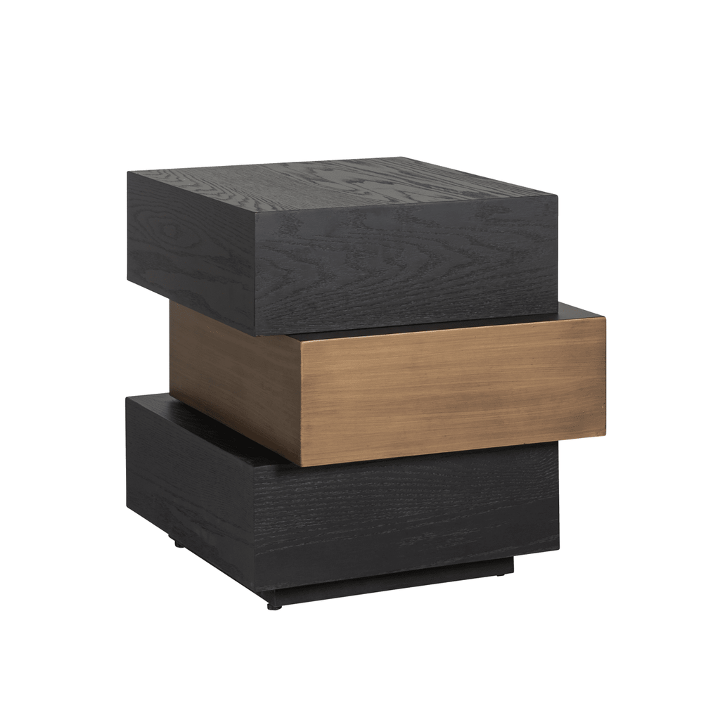 Marille Black & Bronze Stacked Side Table