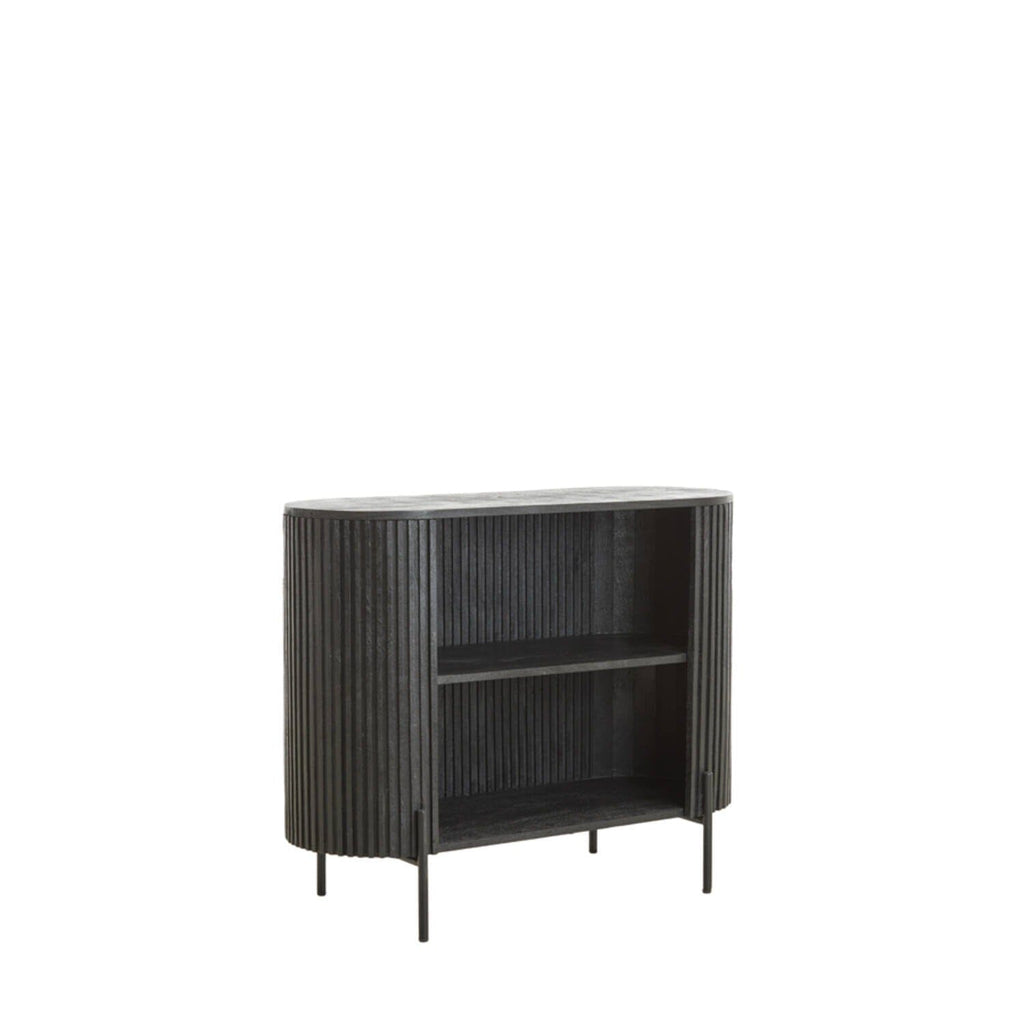 Massia Black Ribbed Open Sideboard