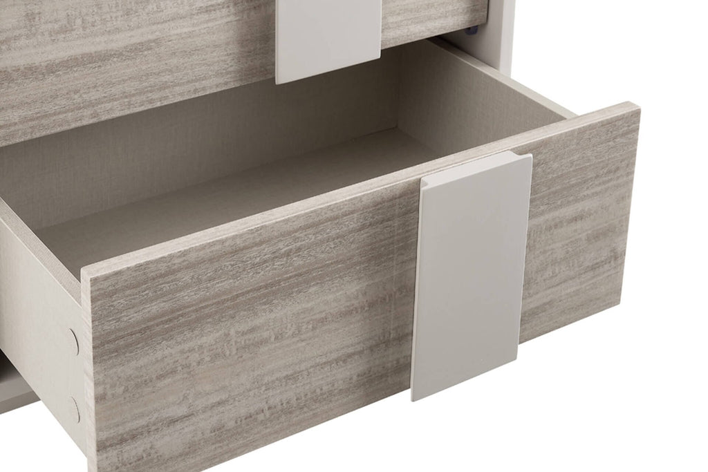 Maya Luxury Greige 2 Drawer Bedside Table